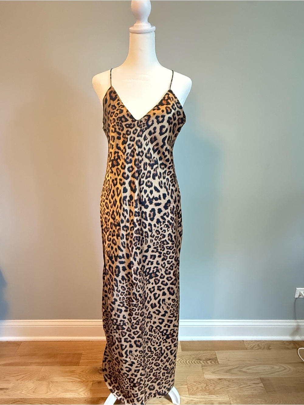 Banana Republic Silk Leopard-Print Maxi Slip Dress